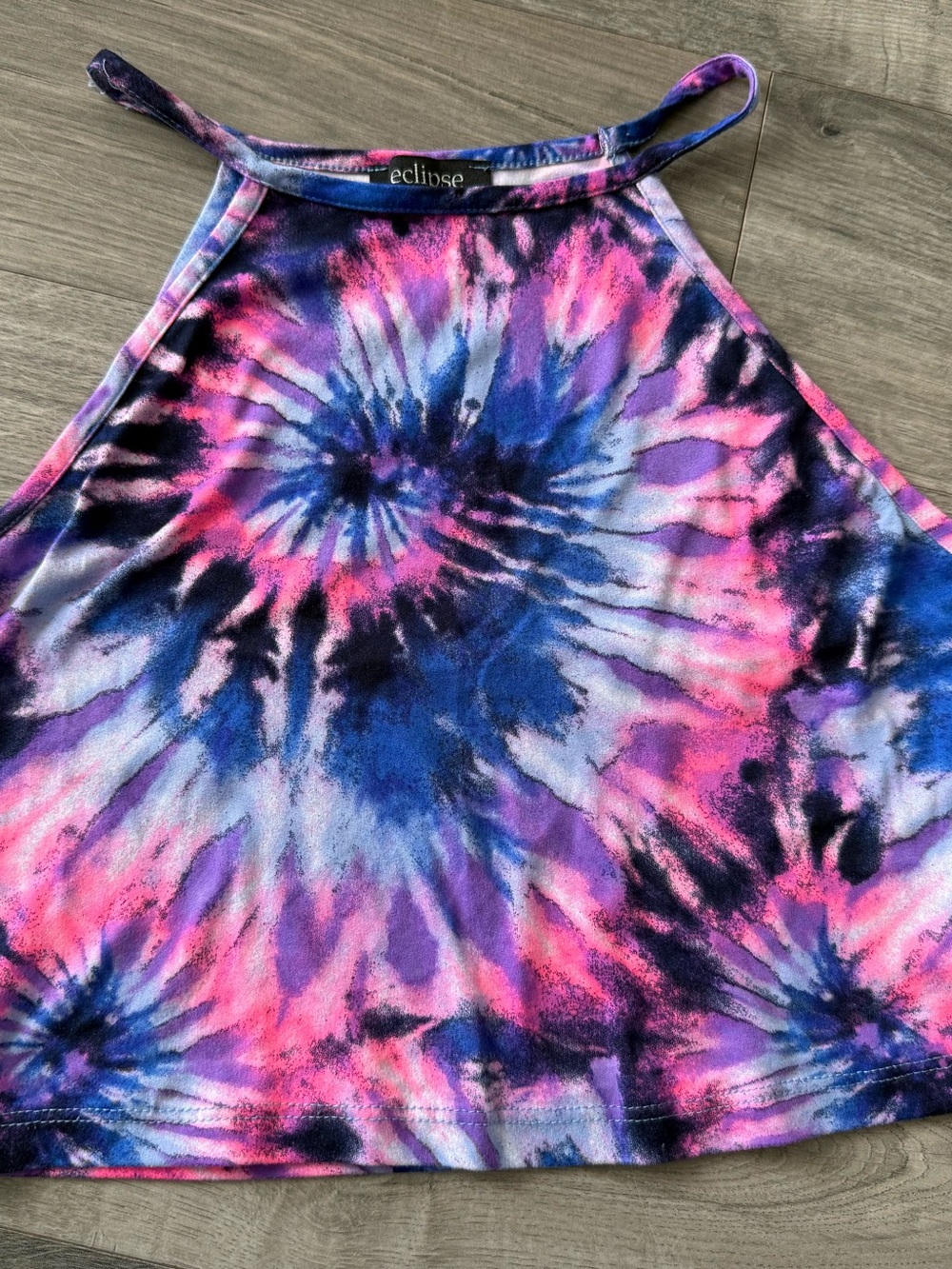 Eclipse Tie-Dye Halter Crop Top - Pink, Purple, Blue